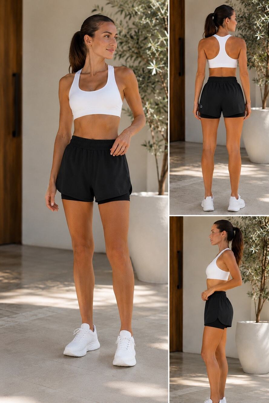 Beyond Yoga Black Lined Athletic Running Shorts NWT Activewear Minimalist Small